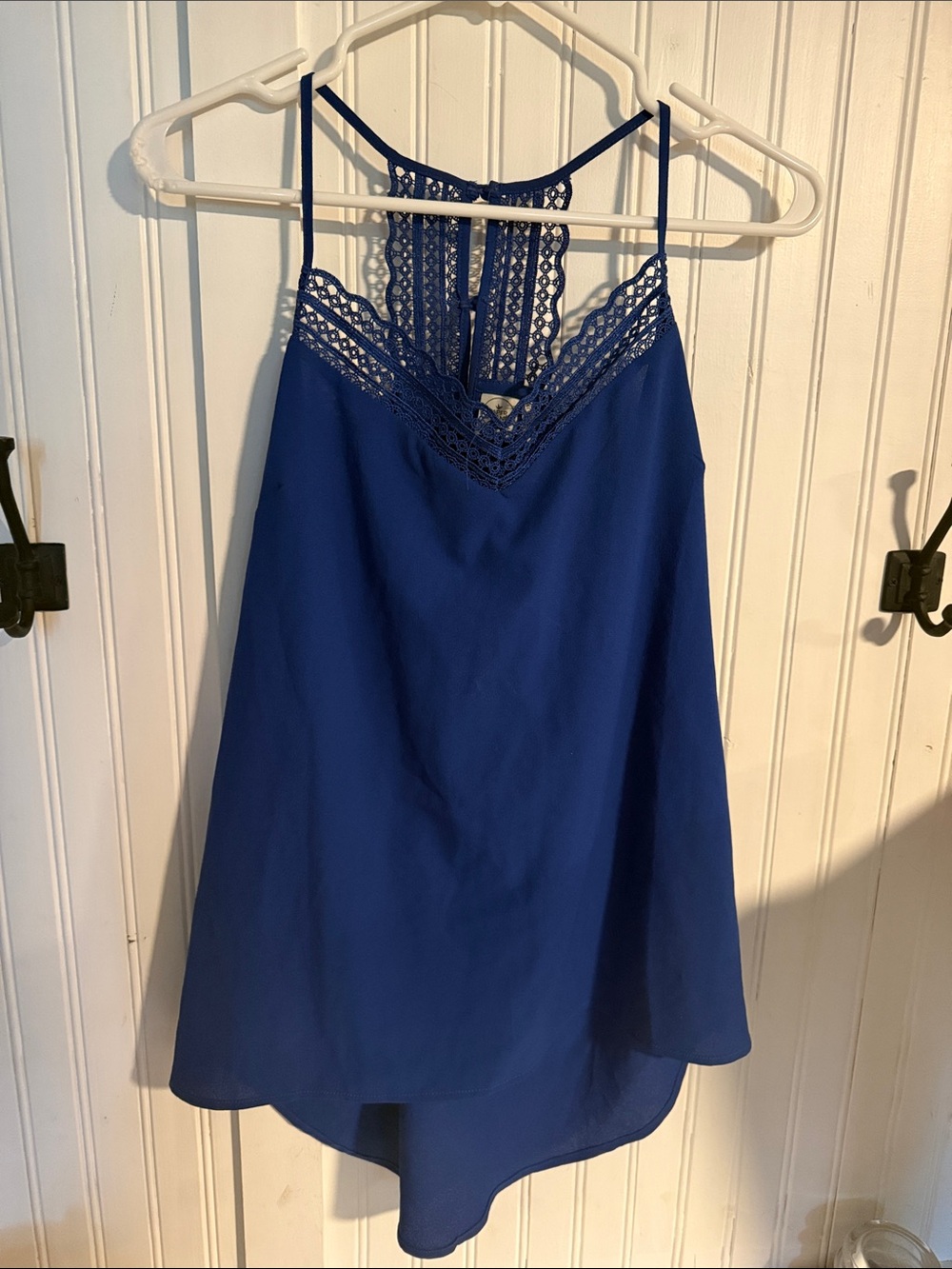 Women's Royal Blue Lace-Detail Tank Top